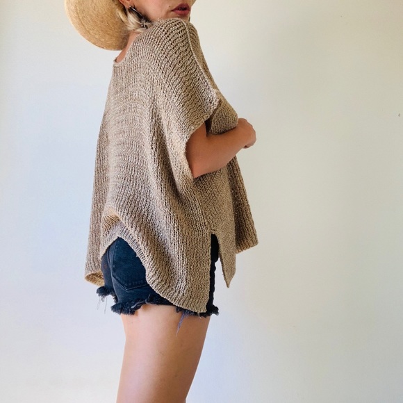 Metallic Sand Gold Knitted Blouse - Picture 8 of 14